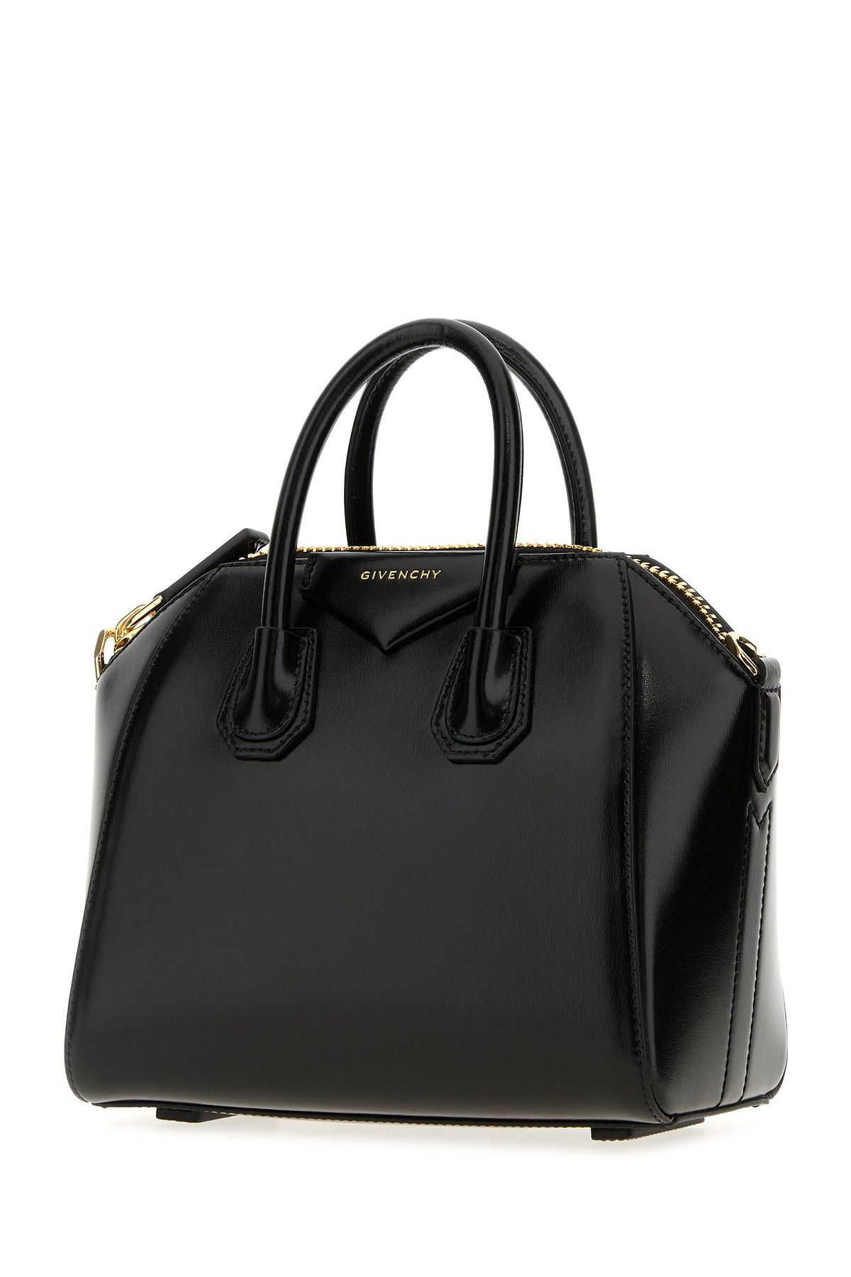 Black leather mini Antigona handbag - 2