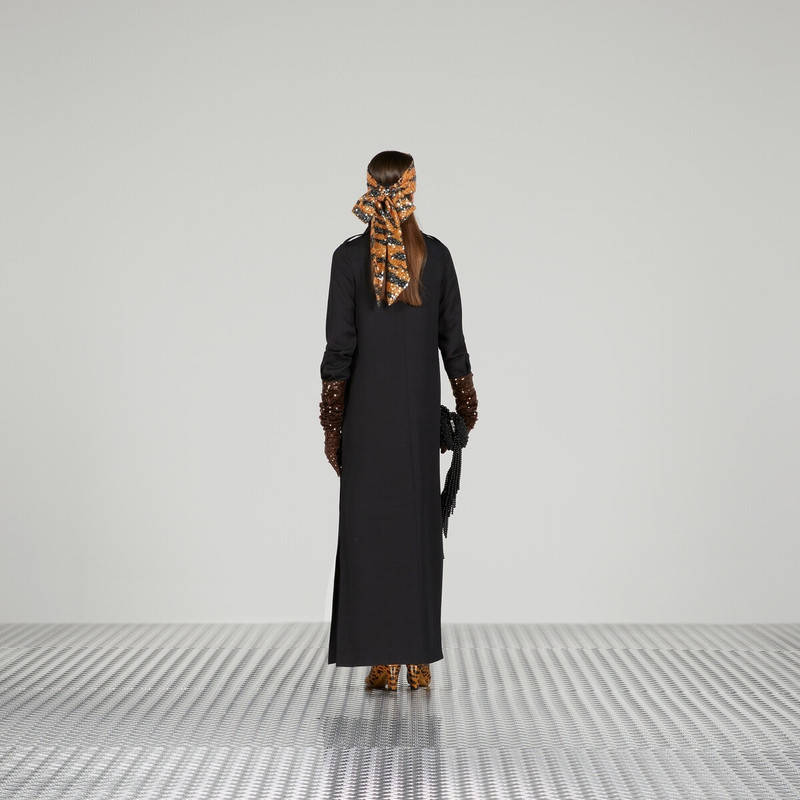 Viscose silk maxi dress with belt 3