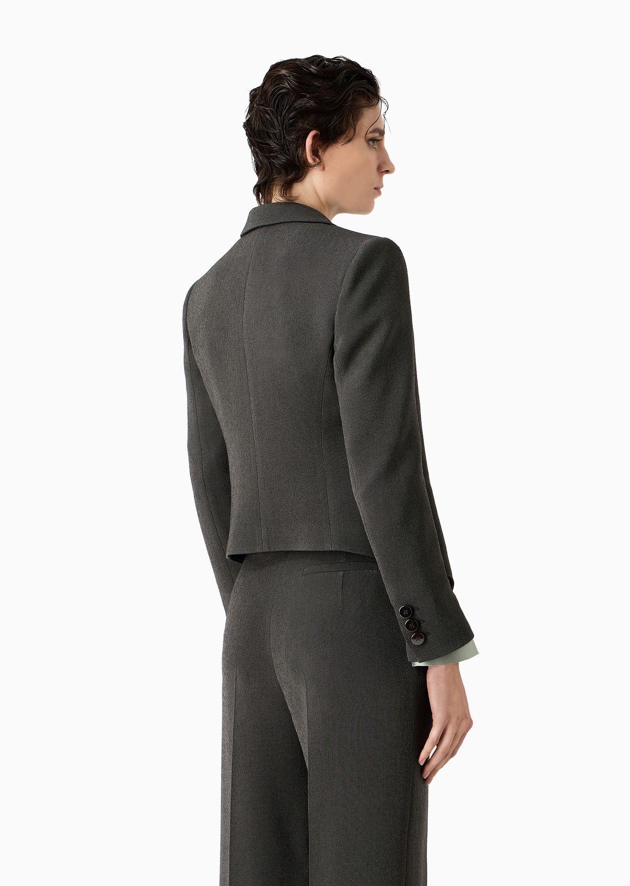 Single-breasted jacket in stretch viscose - 3