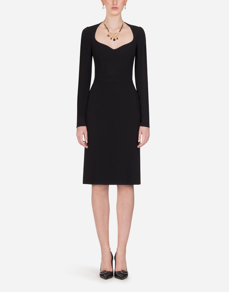 Dolce & Gabbana Long-sleeved cady midi dress outlook