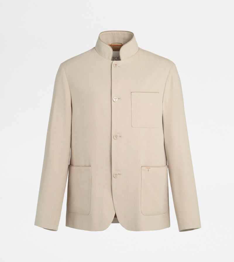 CASTELLO JACKET IN LINEN AND SILK - BEIGE 1