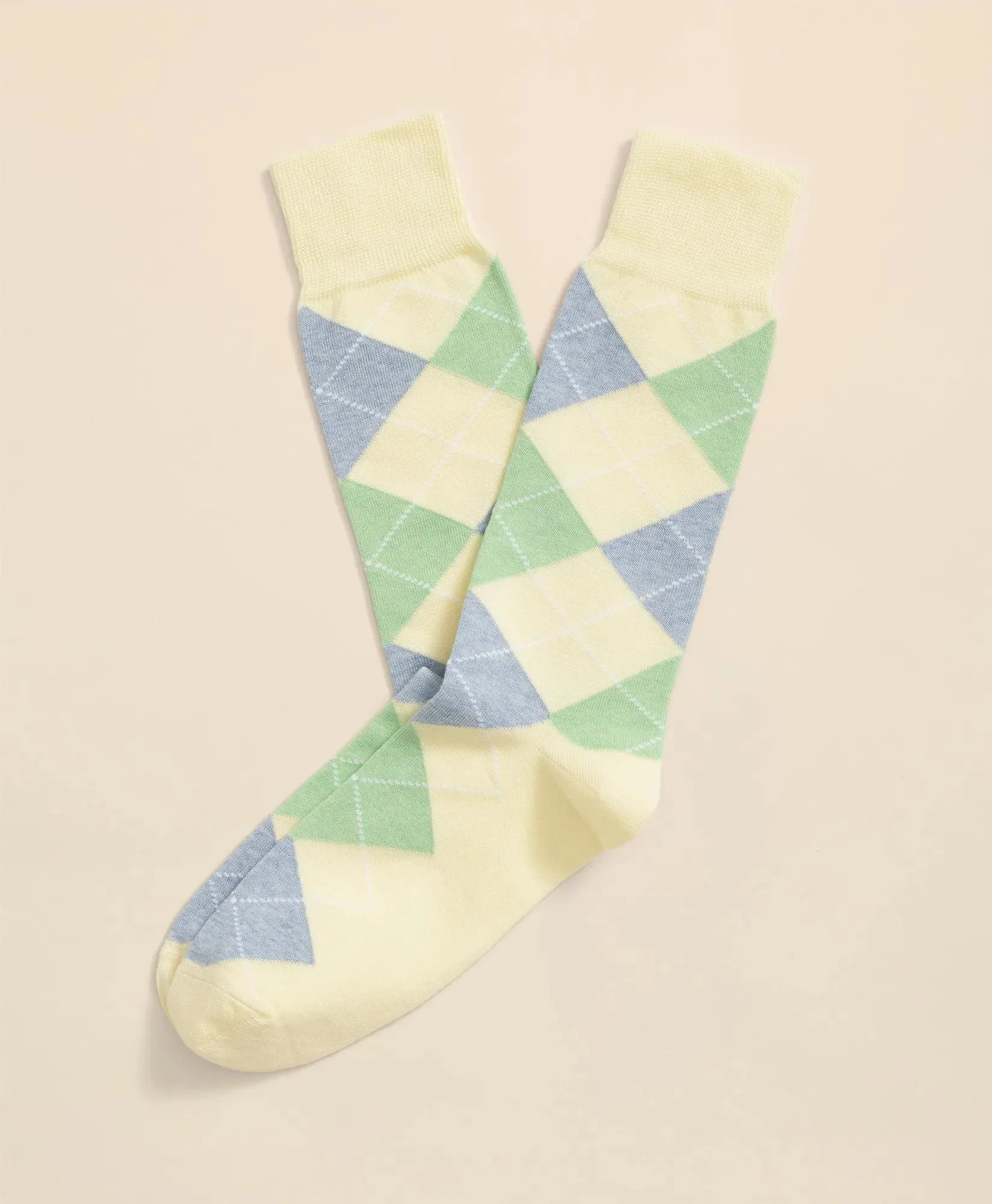 Cotton Blend Argyle Socks - 1
