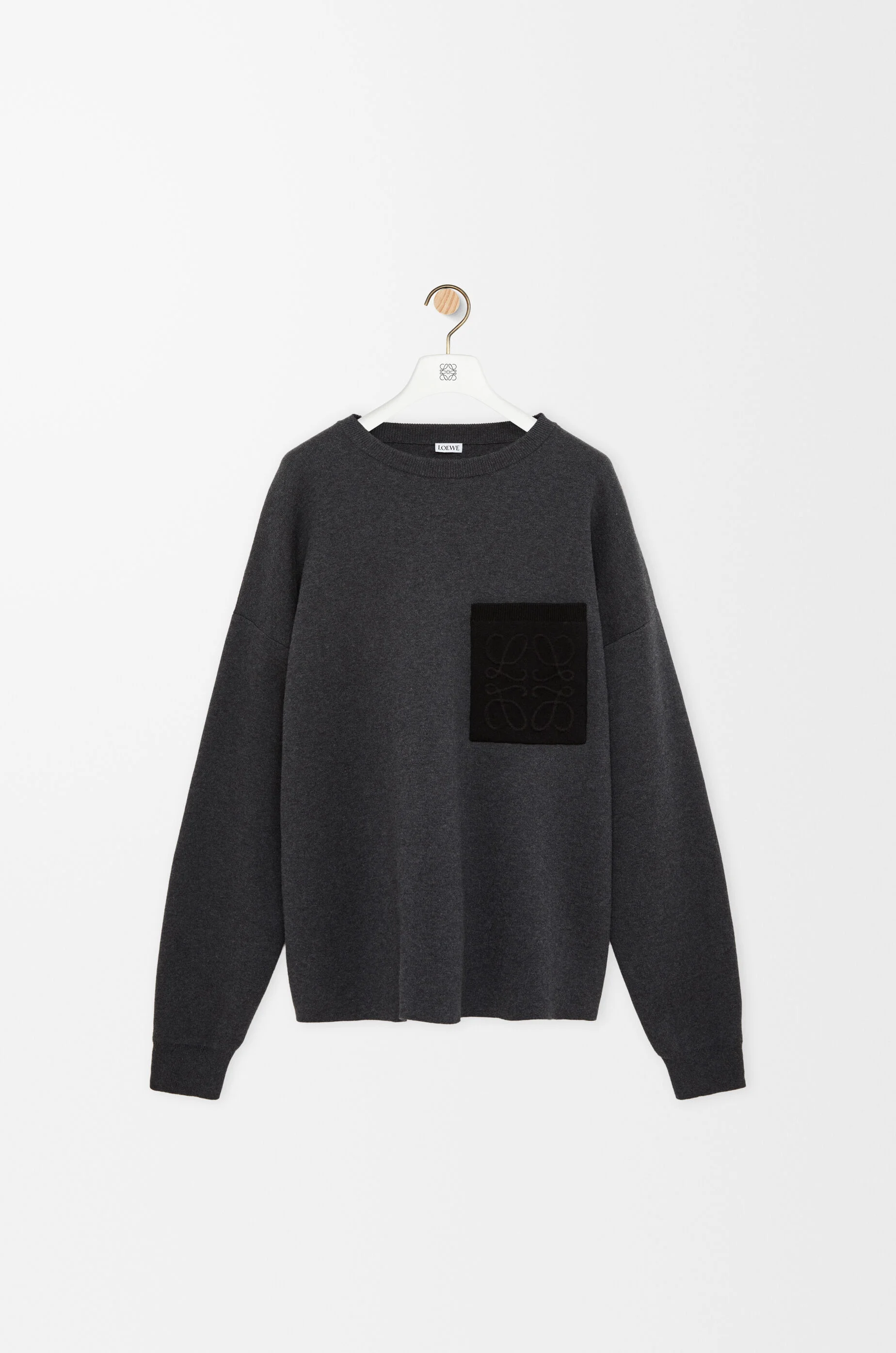 Anagram pocket sweater in cotton blend - 1