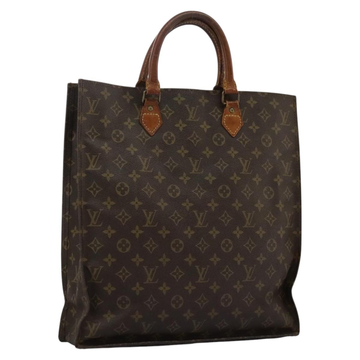 LOUIS VUITTON Monogram Sac Plat Hand Bag M51140 - 1