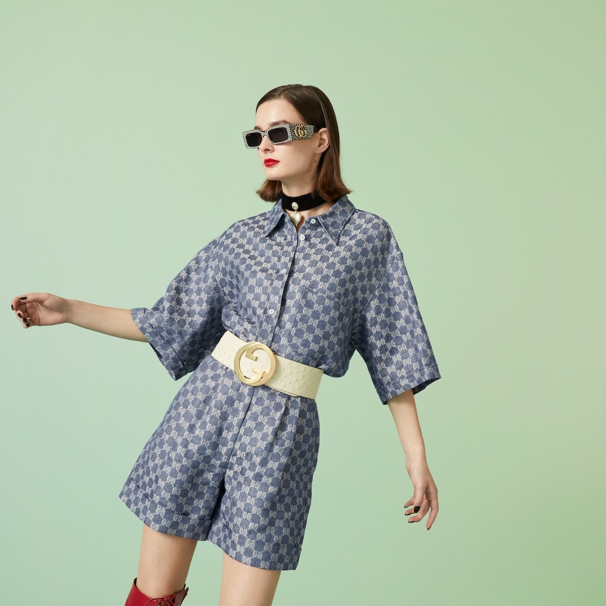 GG linen jacquard shirt - 5