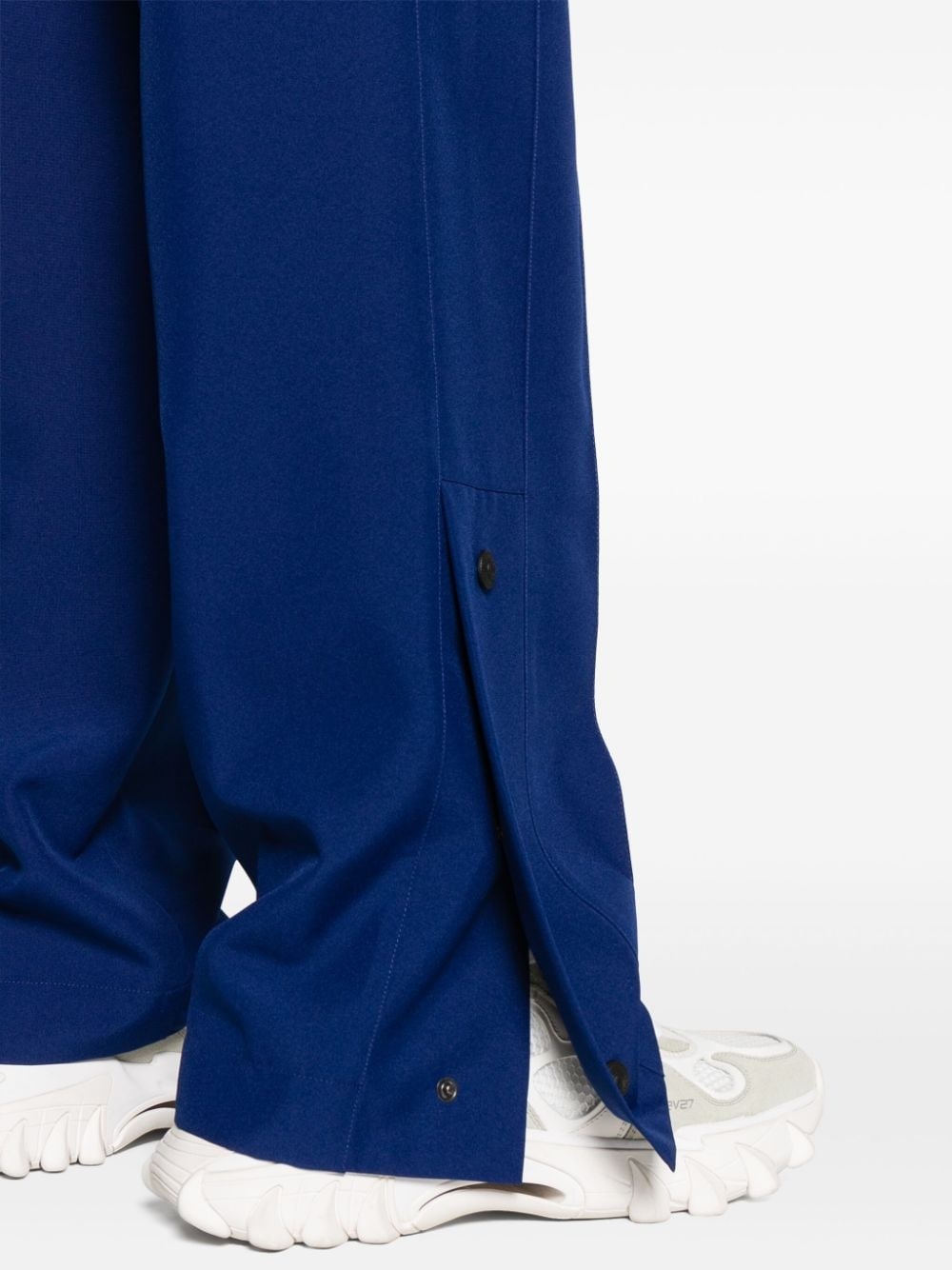 logo-waistband pleated wide-leg trousers - 5