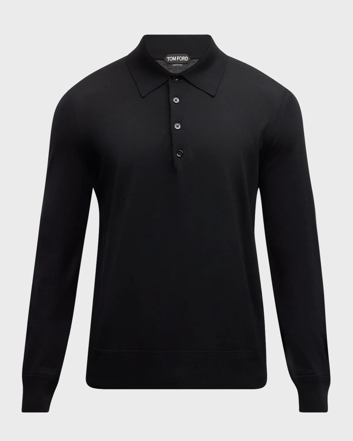 Men's Fine-Gauge Wool Polo Sweater - 1