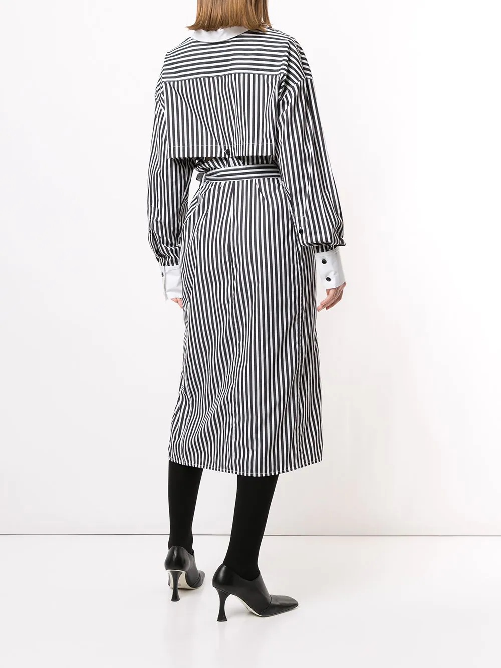 striped wrap shirt dress - 4