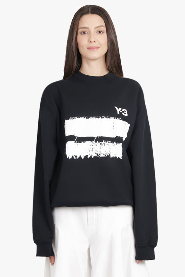 CREWNECK SWEATSHIRT GRAPHIC PRINT LOGO | BLACK/WHITE - 3