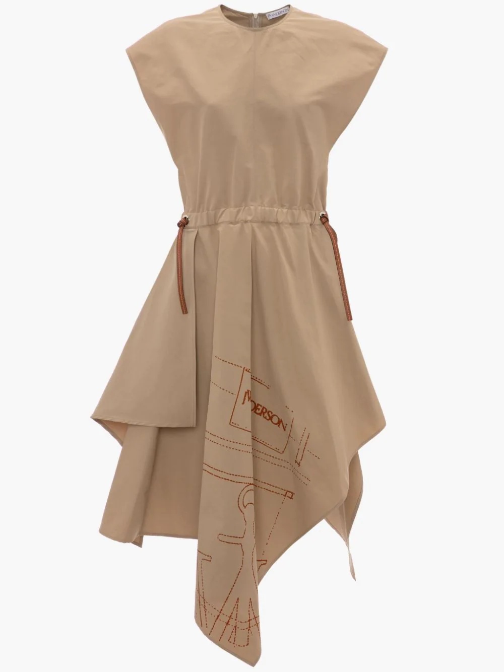 CAP SLEEVE ASYMMETRIC MIDI DRESS - 1