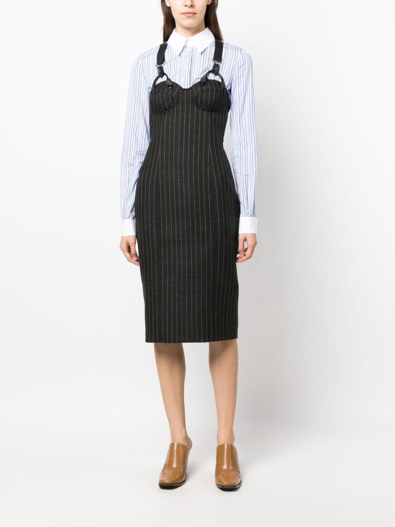 Moschino pinstripe wool midi rise outlook