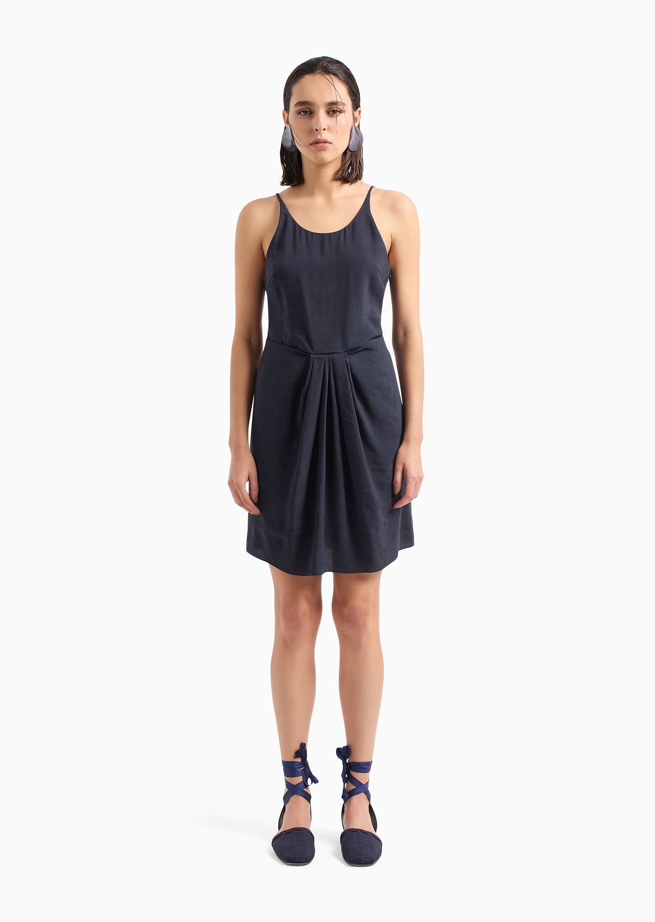 Draped dress in matte washed modal - 2