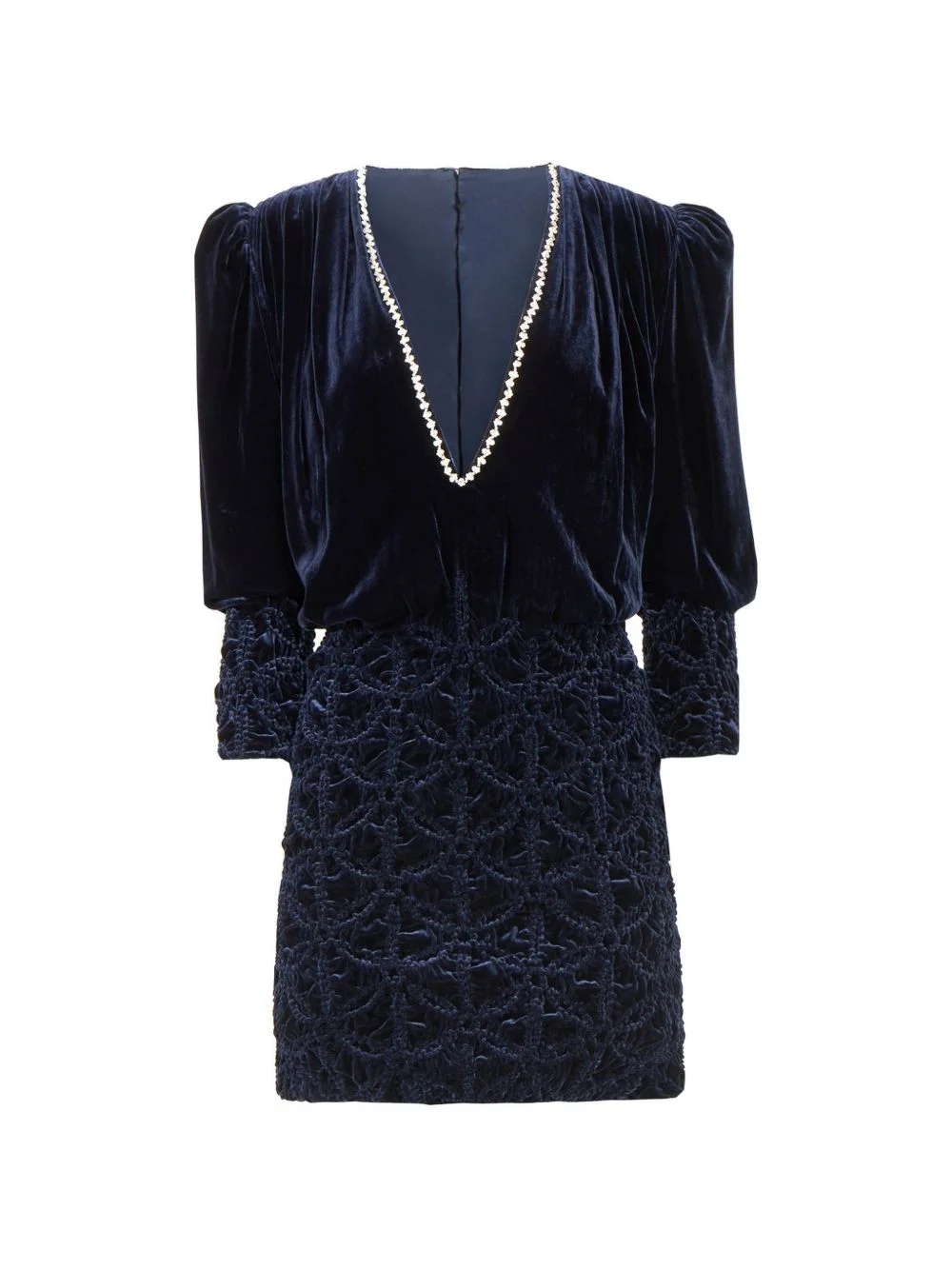 Astara crystal-embellished velvet mini dress - 1