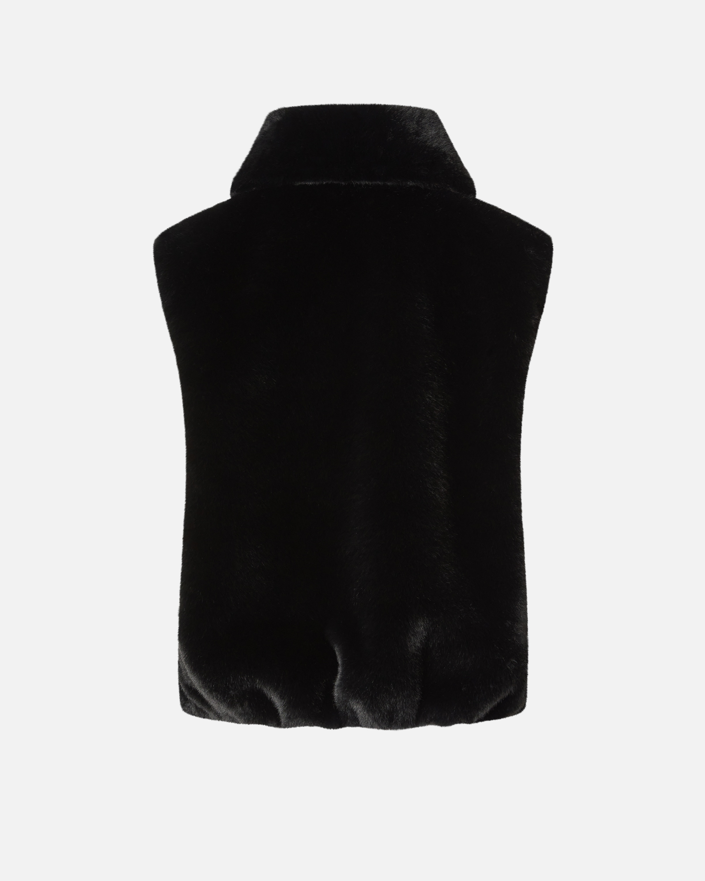 SLEEVELESS FAUX FUR JACKET WITH HIGH COLLAR. - 6