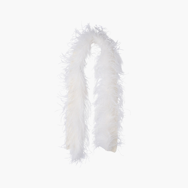 Cashmere scarf with feathers 1