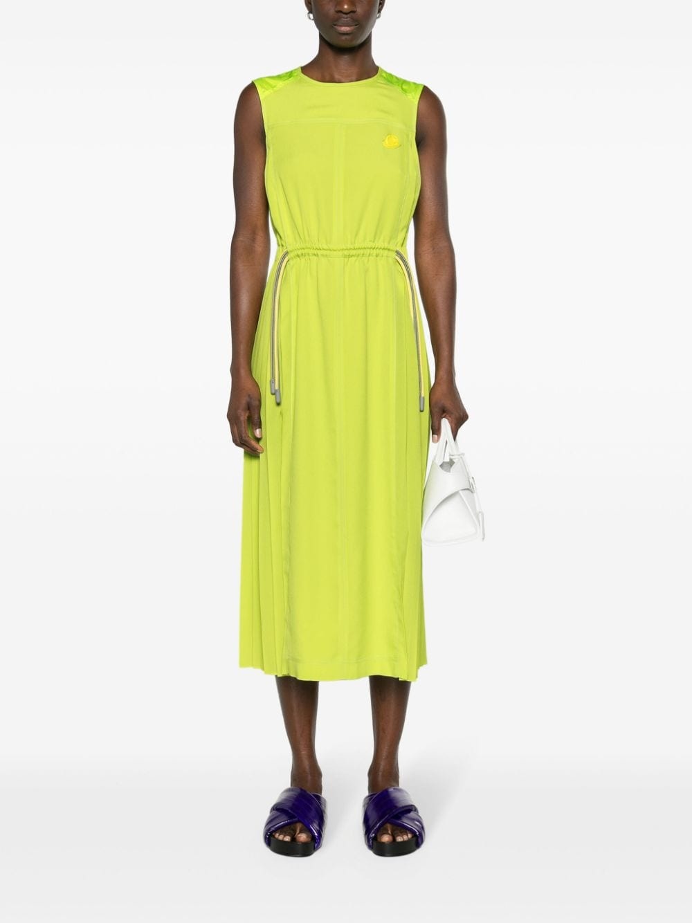 logo-appliquÃ© pleated midi dress - 2