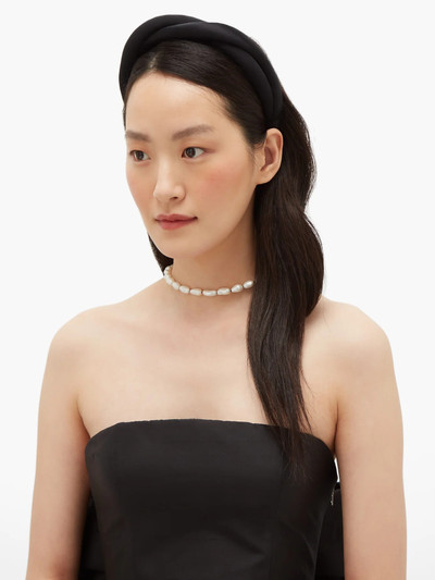 Sophie Buhai Twisted silk-twill and satin headband outlook