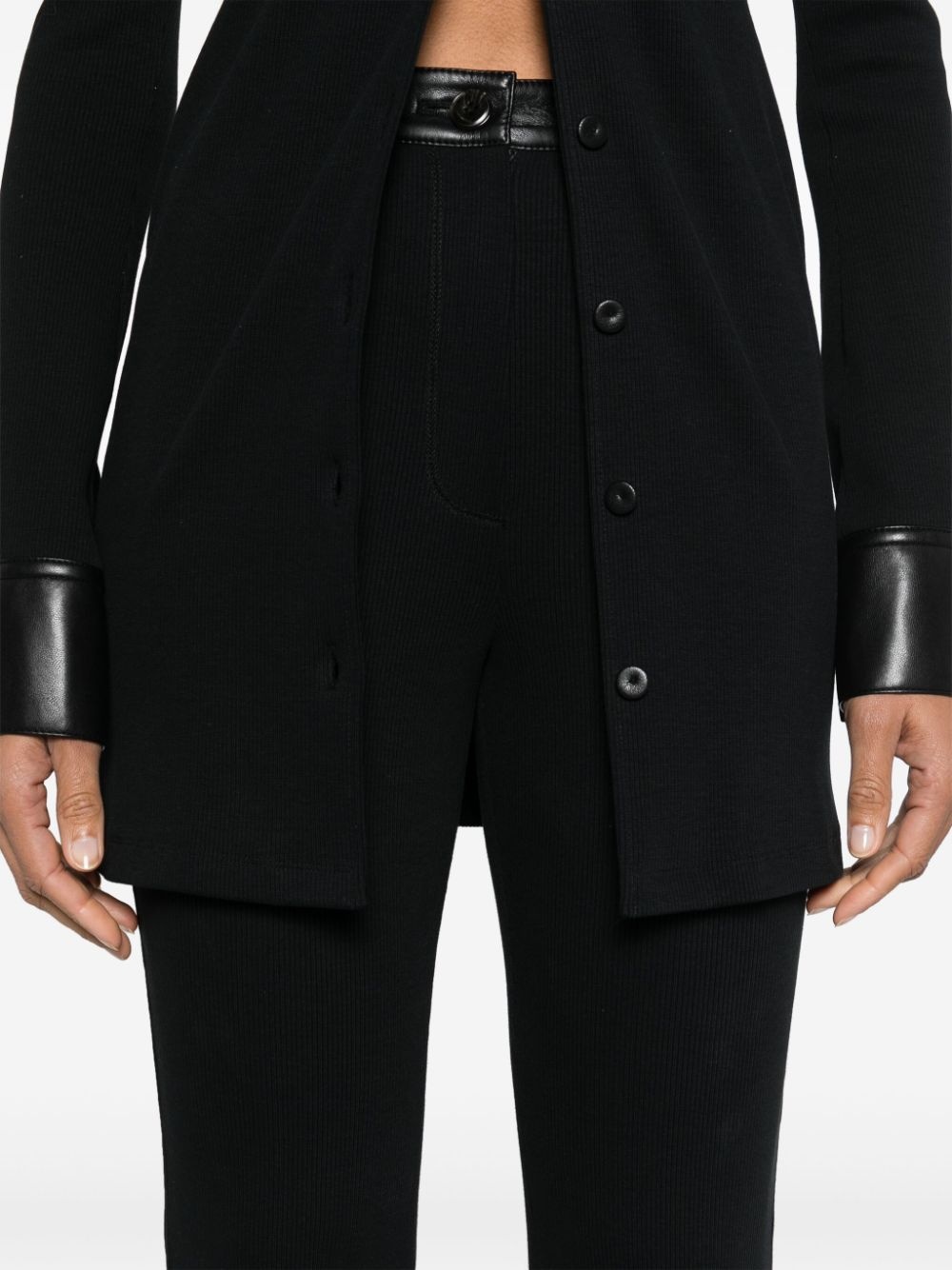slim-leg fine-ribbed  trousers - 5