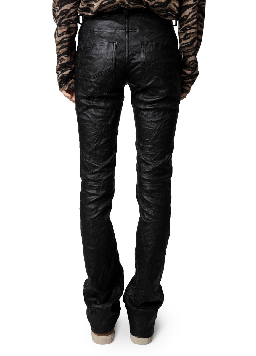 Hippie Creased Leather Trousers - 6