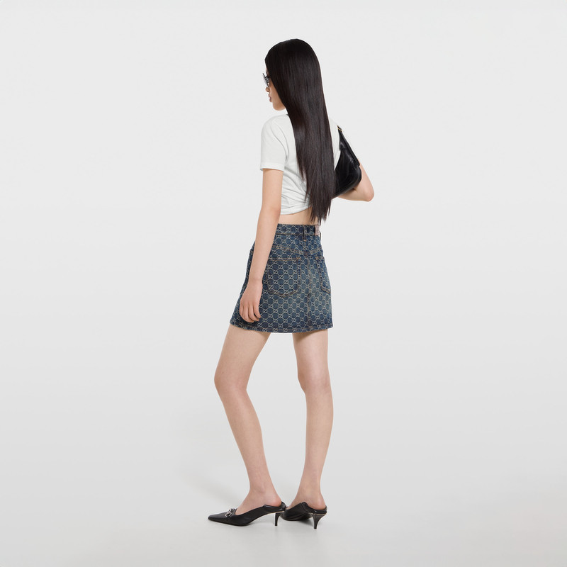 GG cotton denim jacquard mini skirt 4