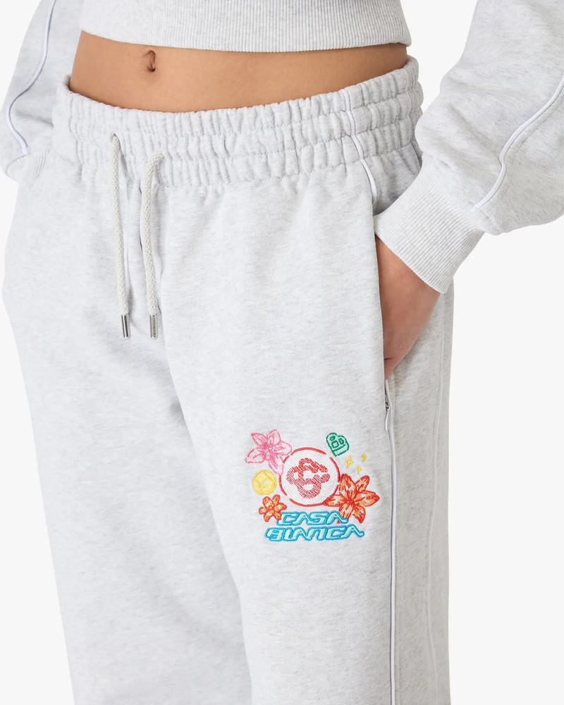 Grey Embroidered Cropped Sweatpants | Casablanca Paris 5