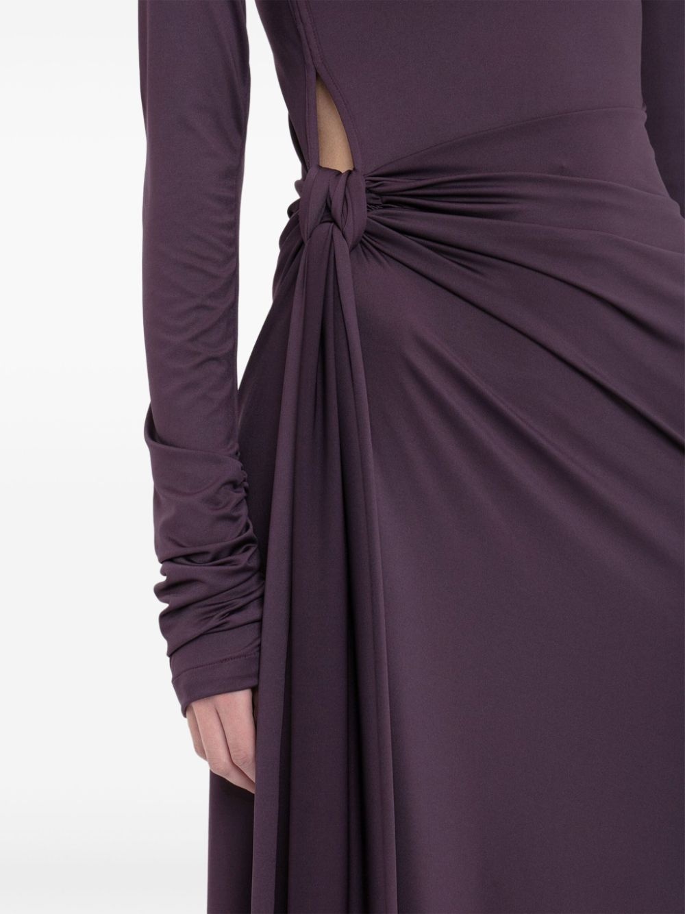 knot-detail long-sleeve gown - 5