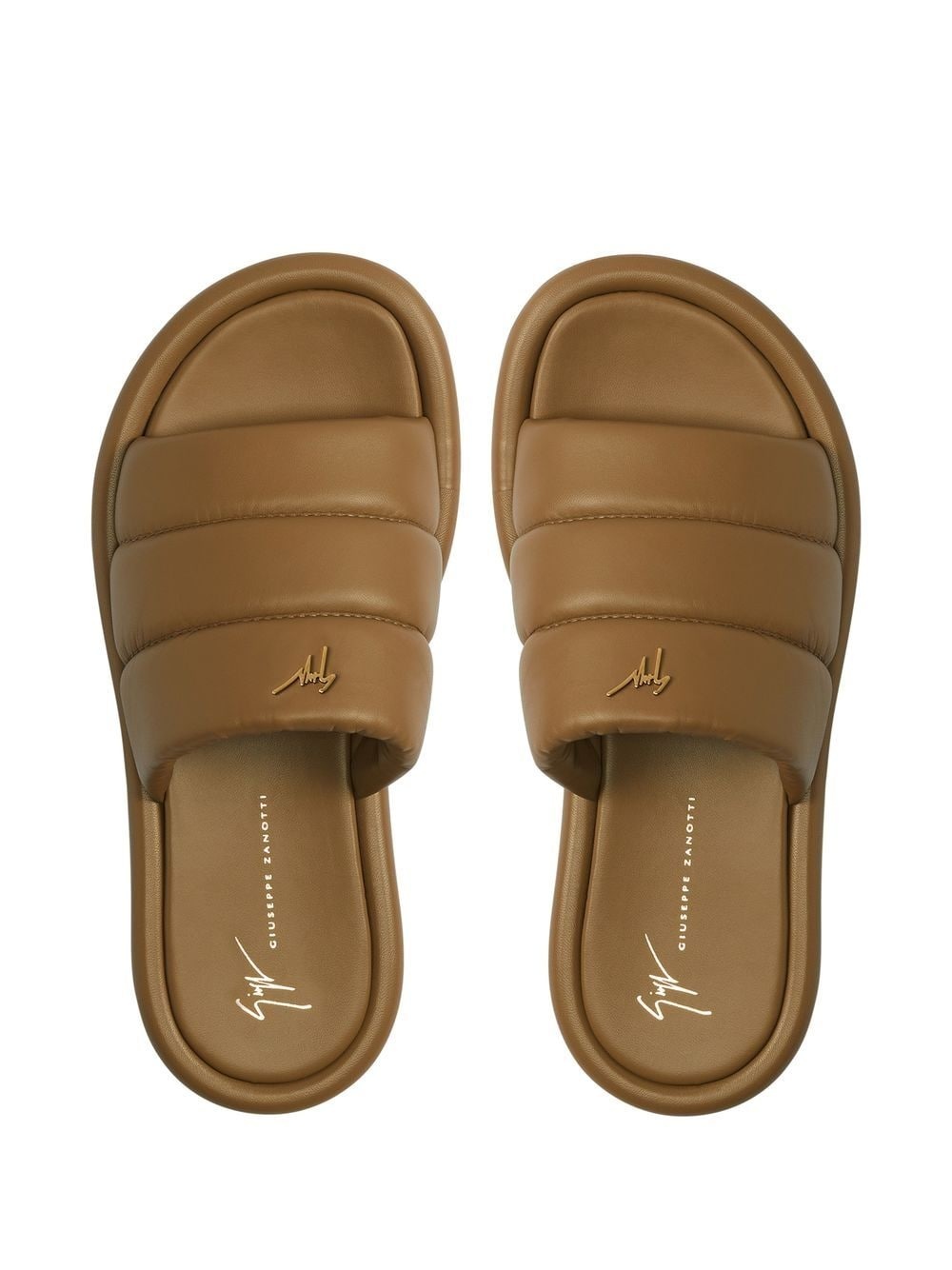 Harmande quilted leather slides - 4