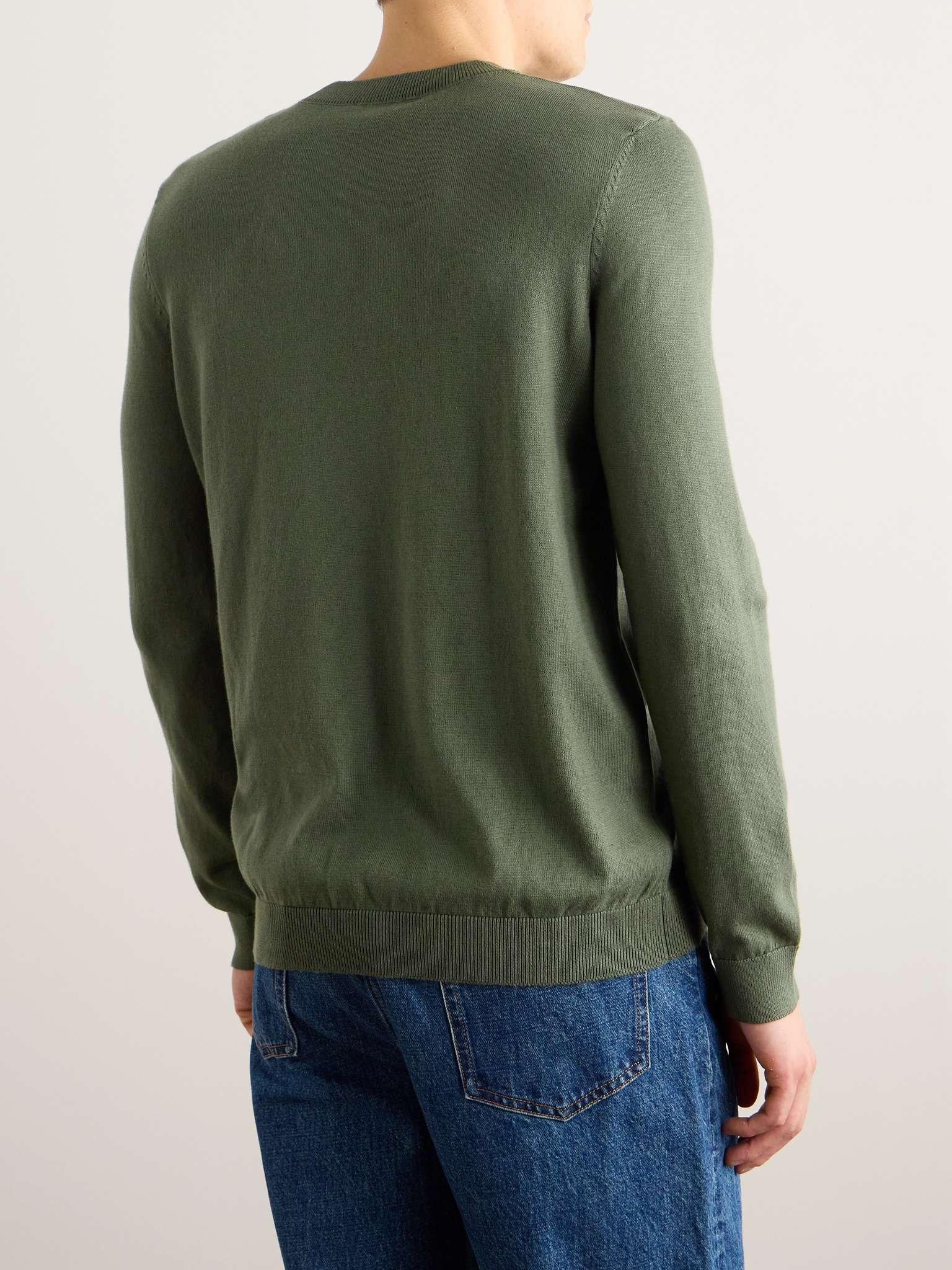 Amir Slim-Fit Logo-Embroidered Cotton Sweater - 4