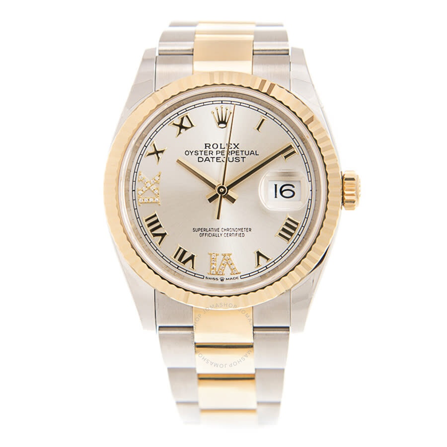 Rolex Datejust 36 Silver Diamond Dial Men's Stainless Steel and 18kt Yellow Gold Oyster Watch 126233 - 3