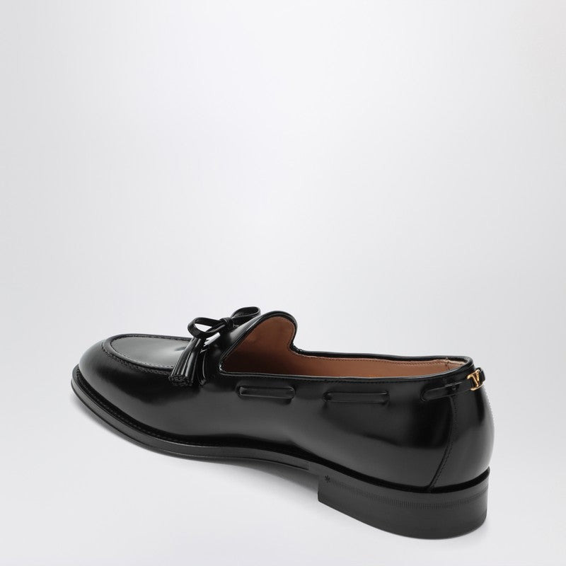 Valentino Garavani Bowshire Loafers In Black Glossy Calfskin Men - 2
