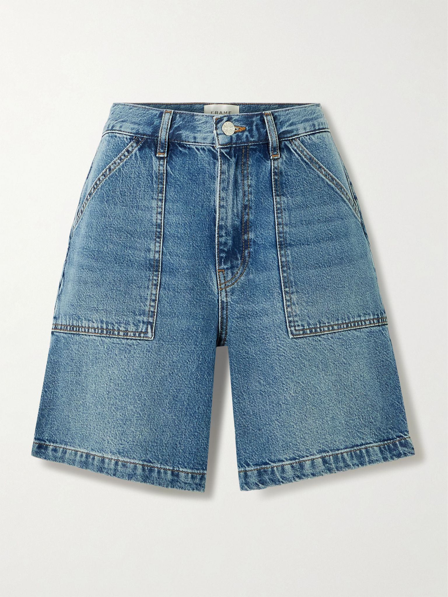 The Utility organic denim shorts Mid denim - 1