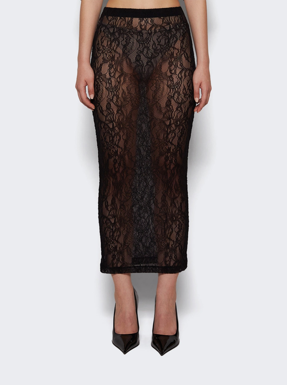 Lace Tube Skirt Black - 2