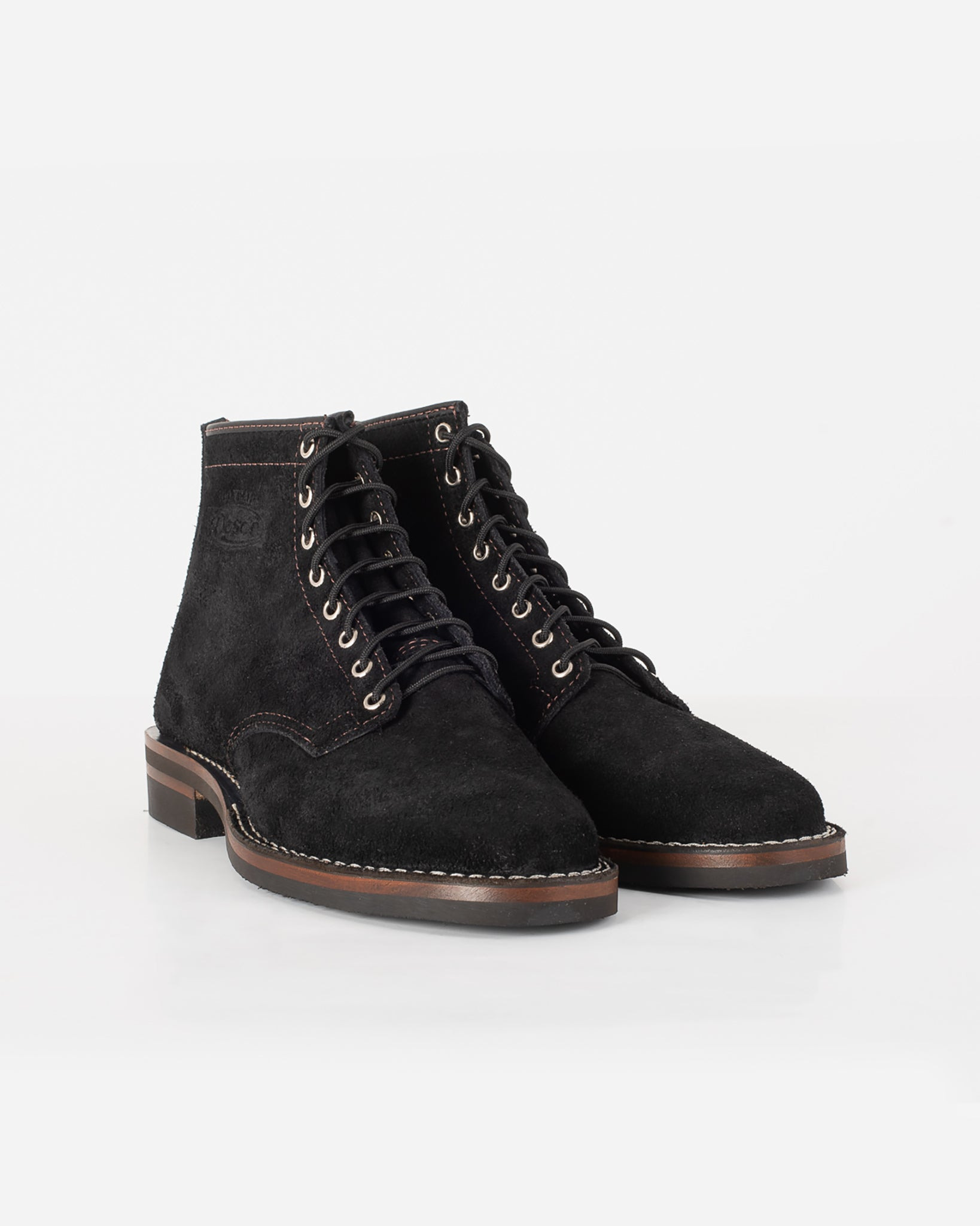 IHWE-FP-BLK Iron Heart Int'l x Wesco® - 7" Rough-Out Boot - Black. The "Foot Patrol" - 7