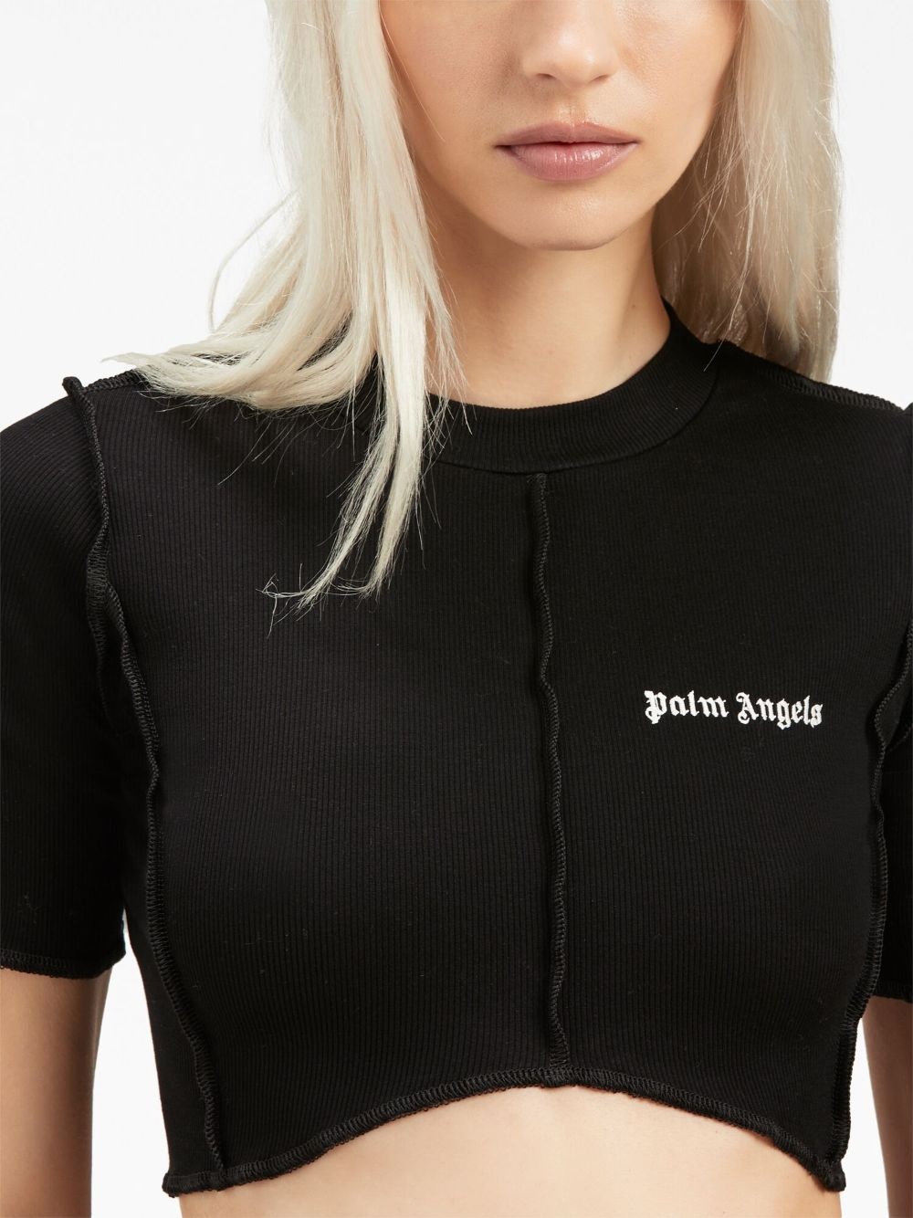 logo-print cropped top - 6