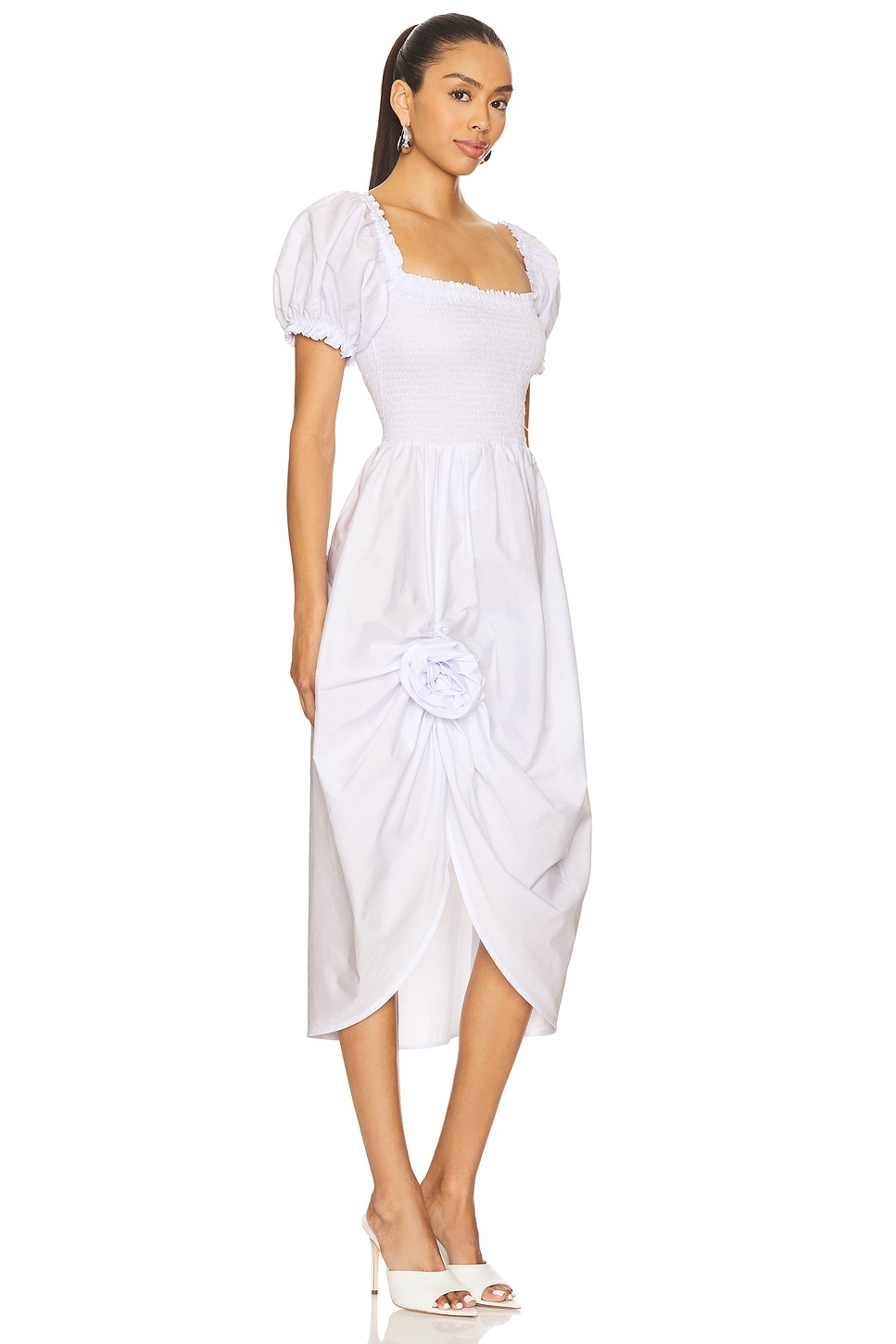 Brigitte Cotton Dress With Rose Detail - 2