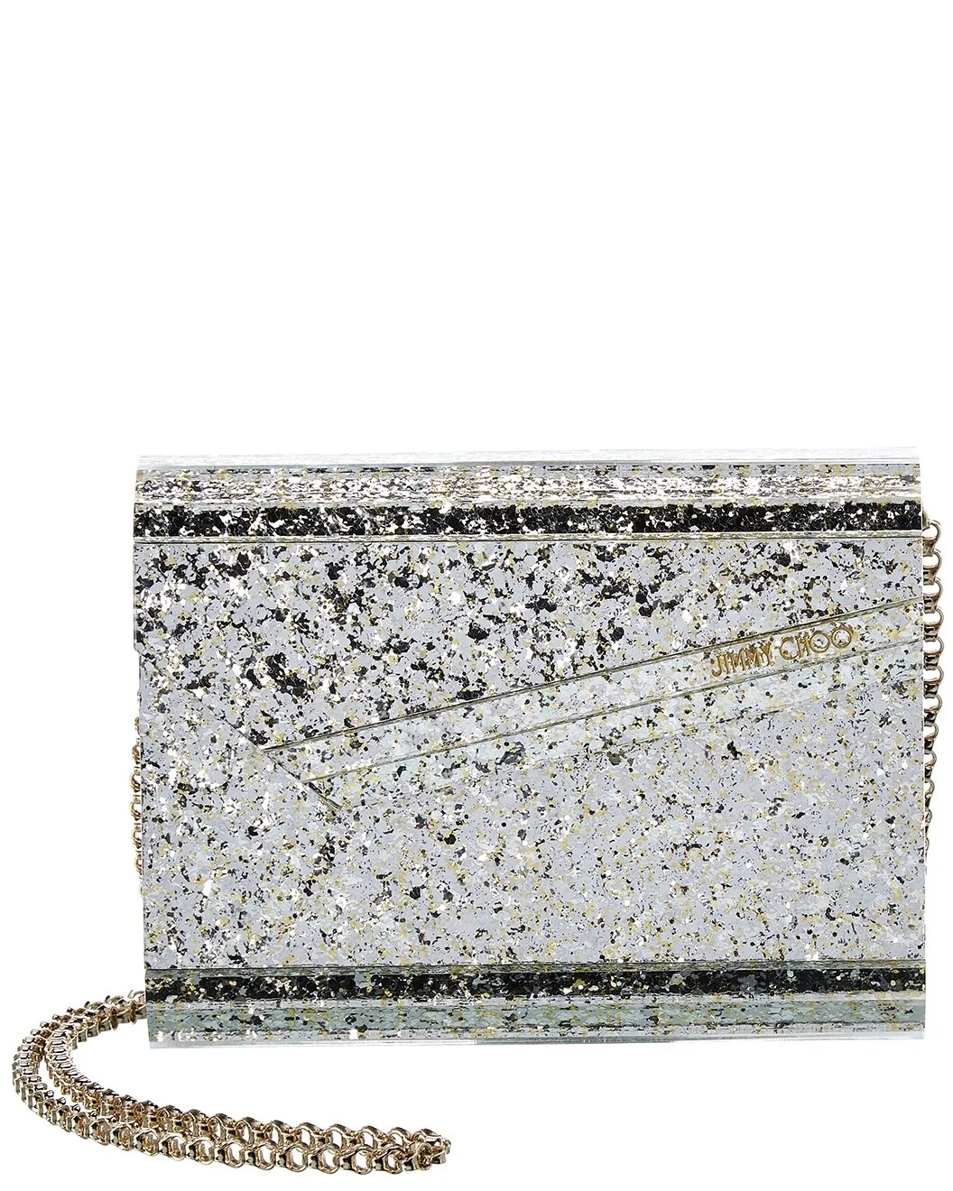Jimmy Choo Candy Glitter Acrylic & Leather Clutch - 1