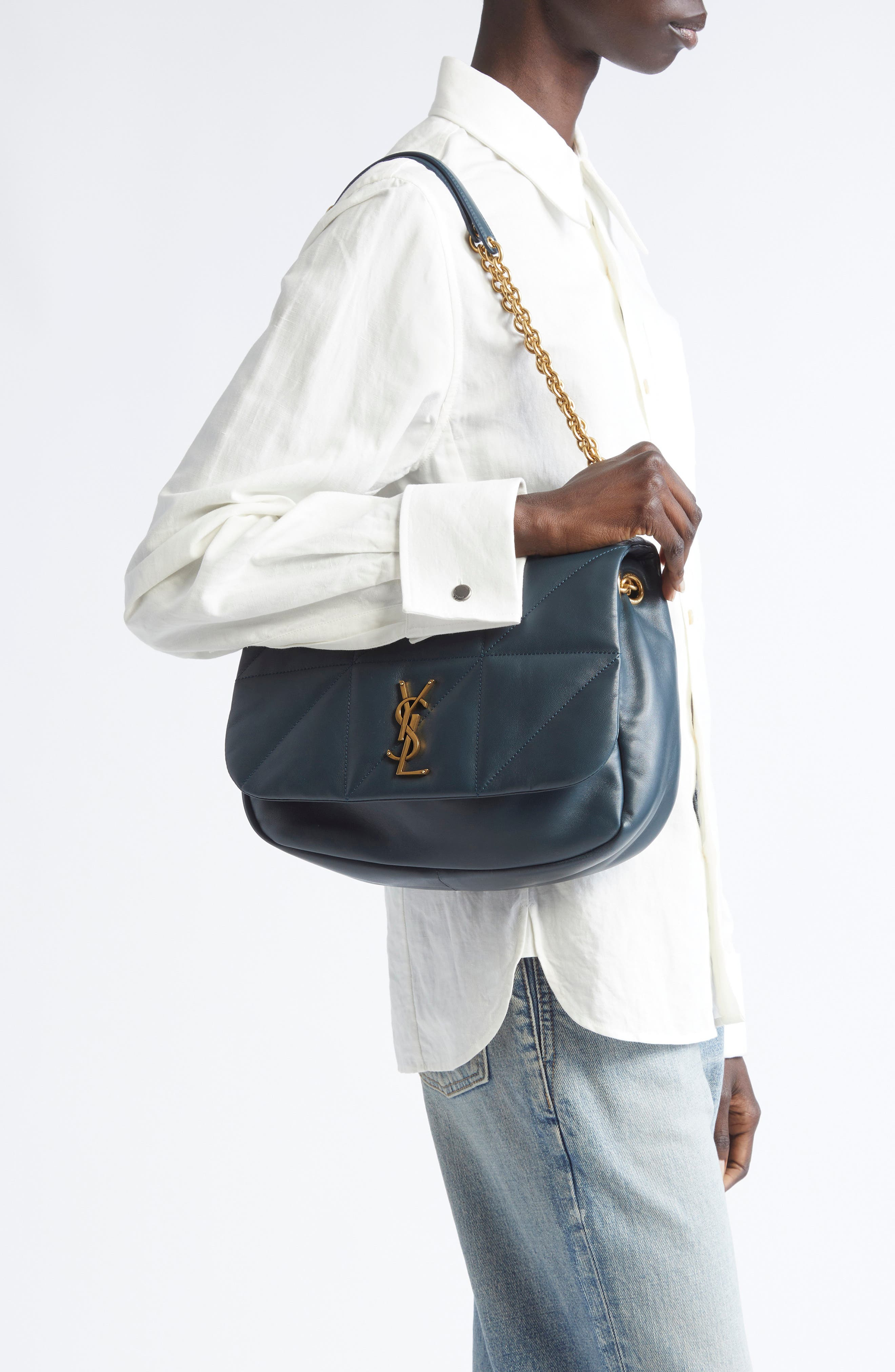 Saint Laurent Medium Jamie 4.3 Carré Rive Gauche Quilted Shoulder Bag in Dark Deep Sea at Nordstrom - 2