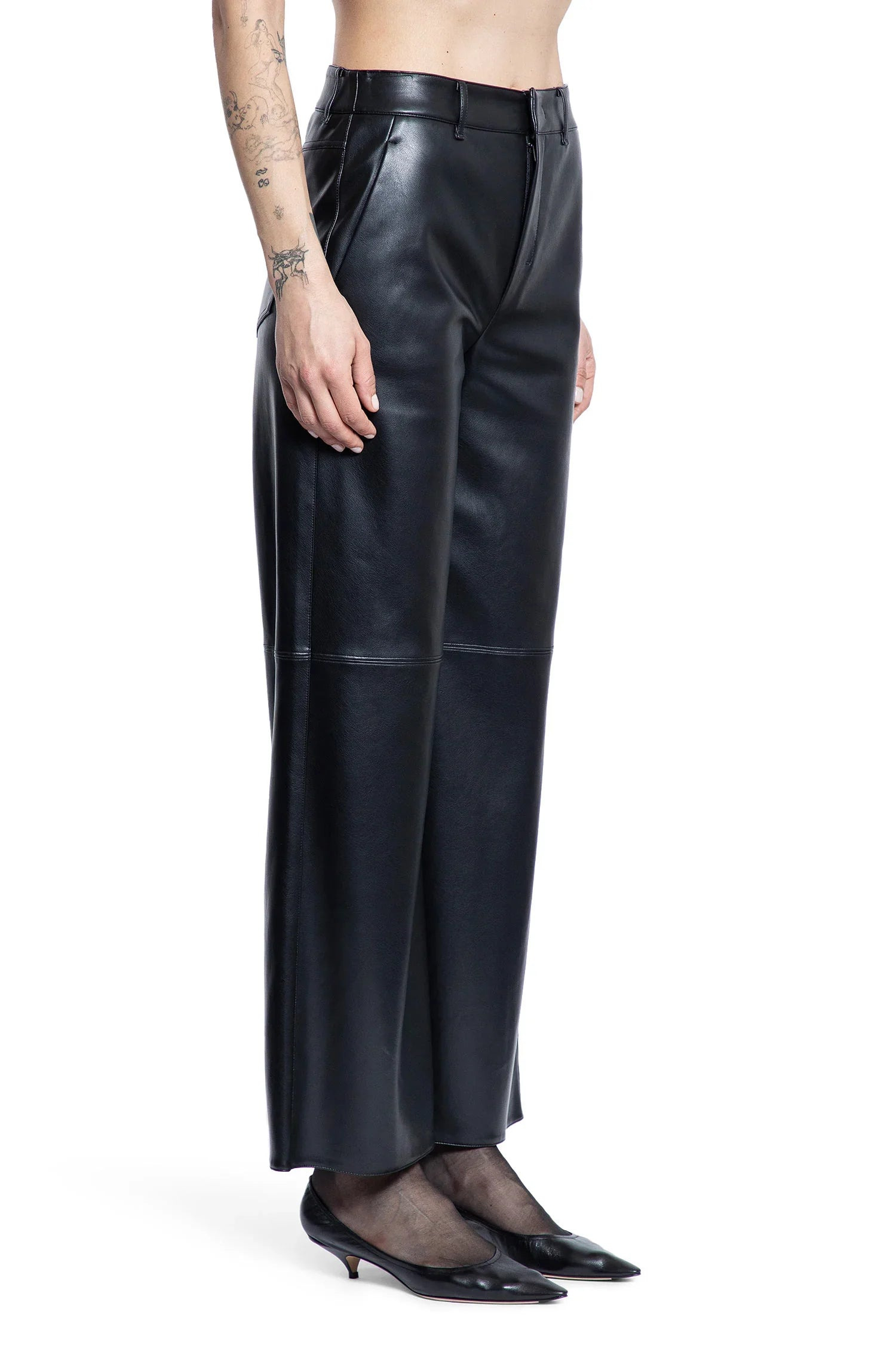 Coated-Nylon-Wide-Leg-Trousers - 2