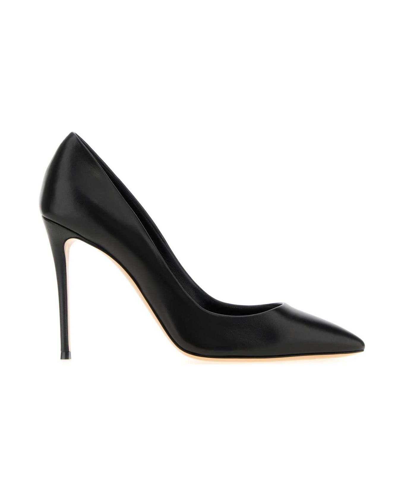 Black Leather Julia Pumps - 1
