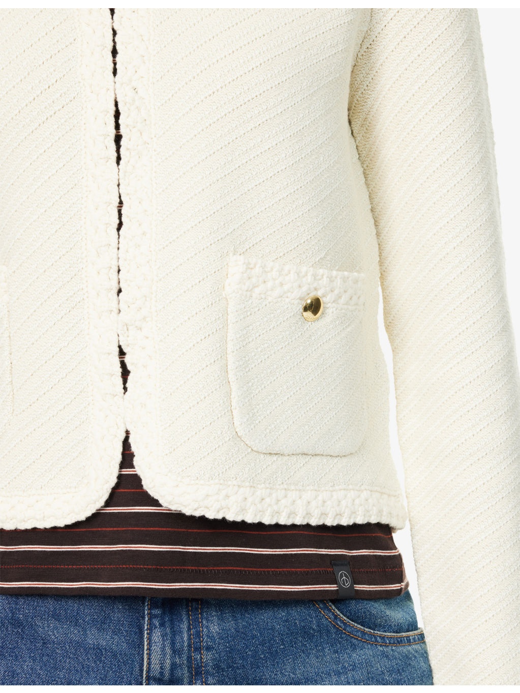 Claire Braided-Trim Cotton-Blend Cardigan - 5
