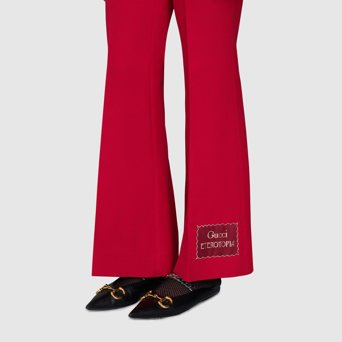Wool silk flare pant with Gucci Eterotopia - 5