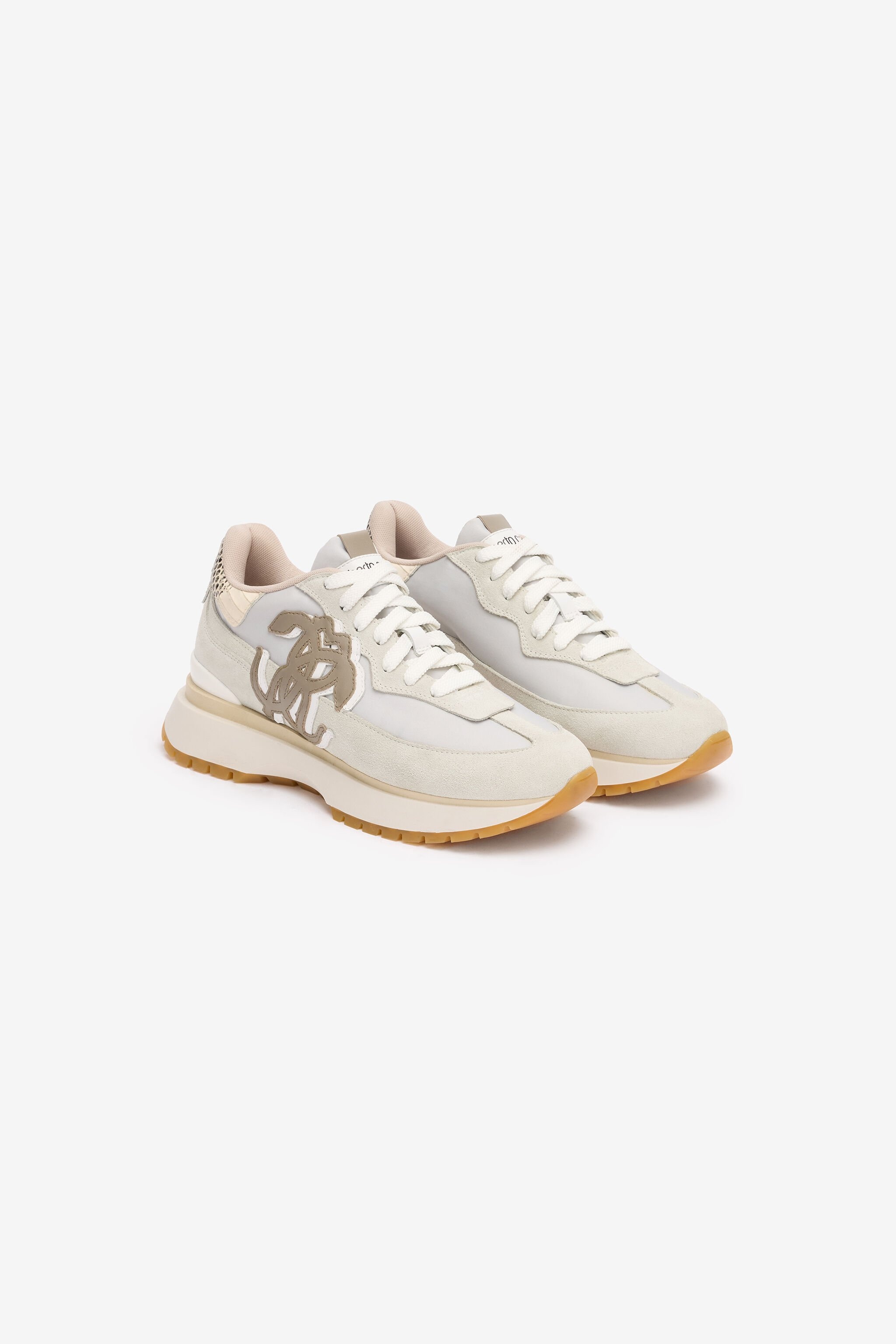 Sneakers With Contrasting Back And Mirror Snake Monogram - 2