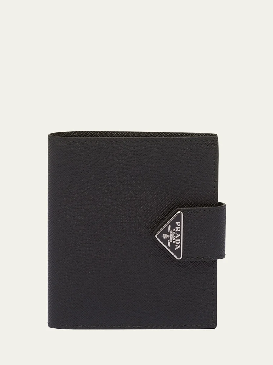 Men's Saffiano Leather Snap Bifold Wallet - 1