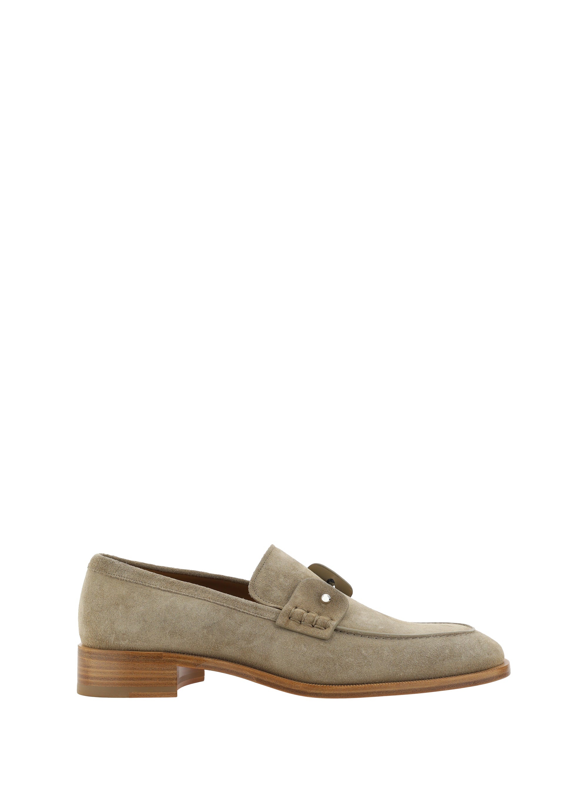 Christian Louboutin Fur Trim Metal Ornament Leather Loafers EU 41 US 8 - NWB Christian Louboutin Style On The Nile Silk Loafers – Blue  main image 4