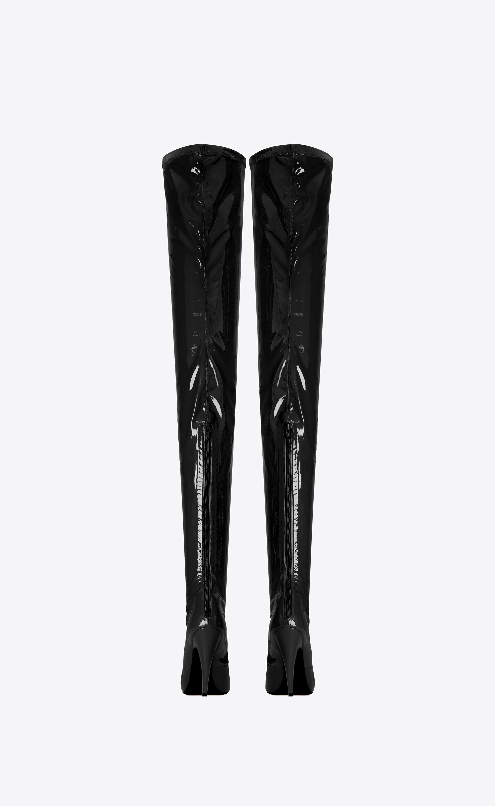 aylah over-the-knee boots in patent stretch canvas - 3