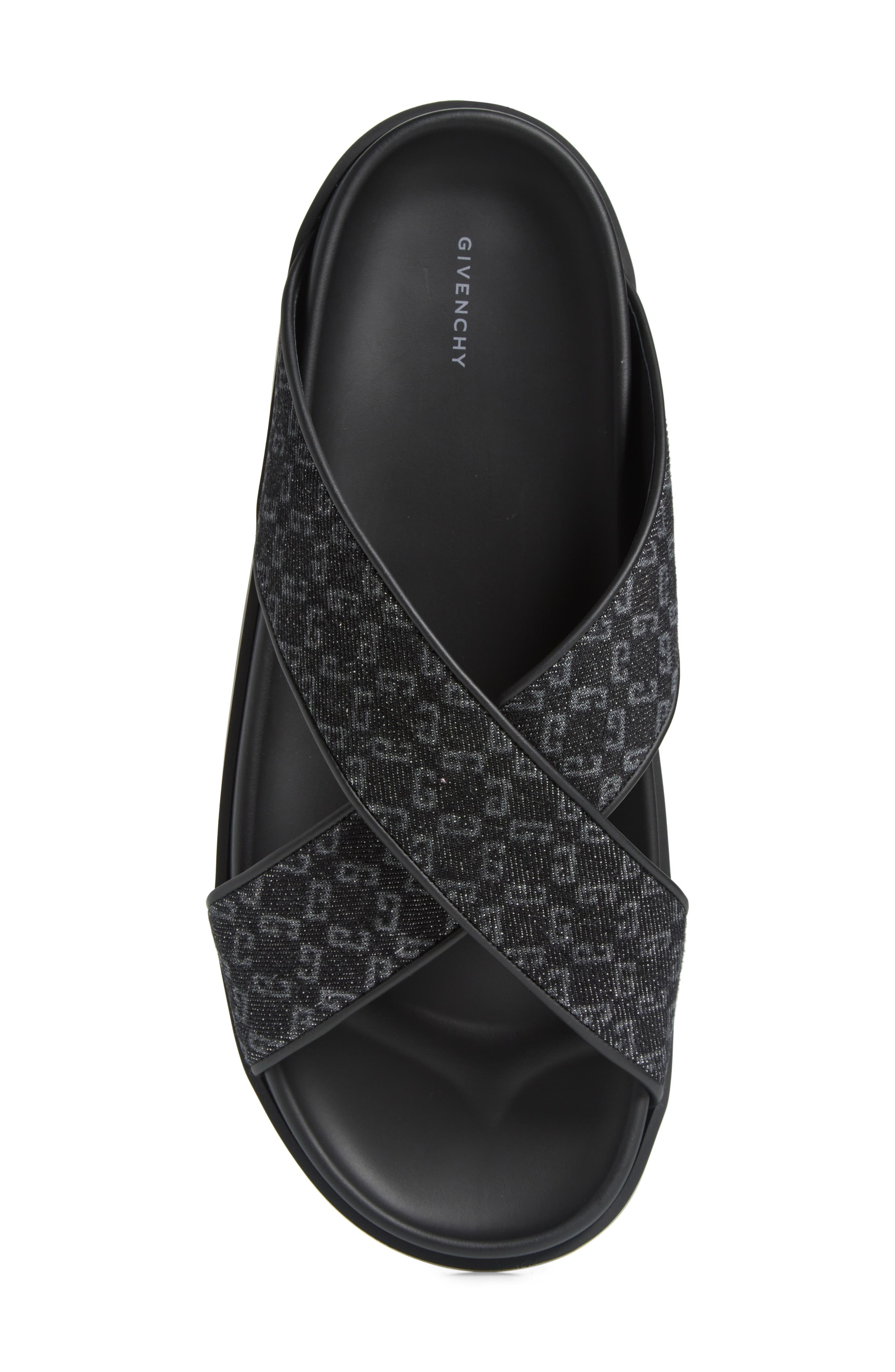 Givenchy Monogram 72 Cross Strap Slide Sandal in Black at Nordstrom - 5