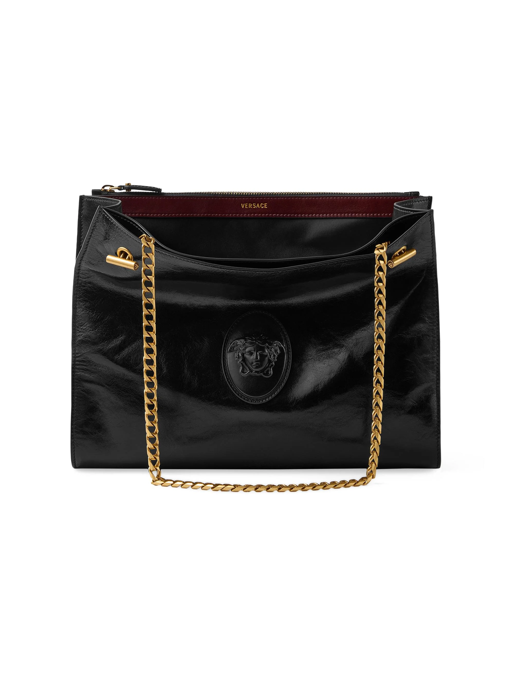 Women's La Vacanza Cabine Leather Shoulder Bag - Black Gold - 1
