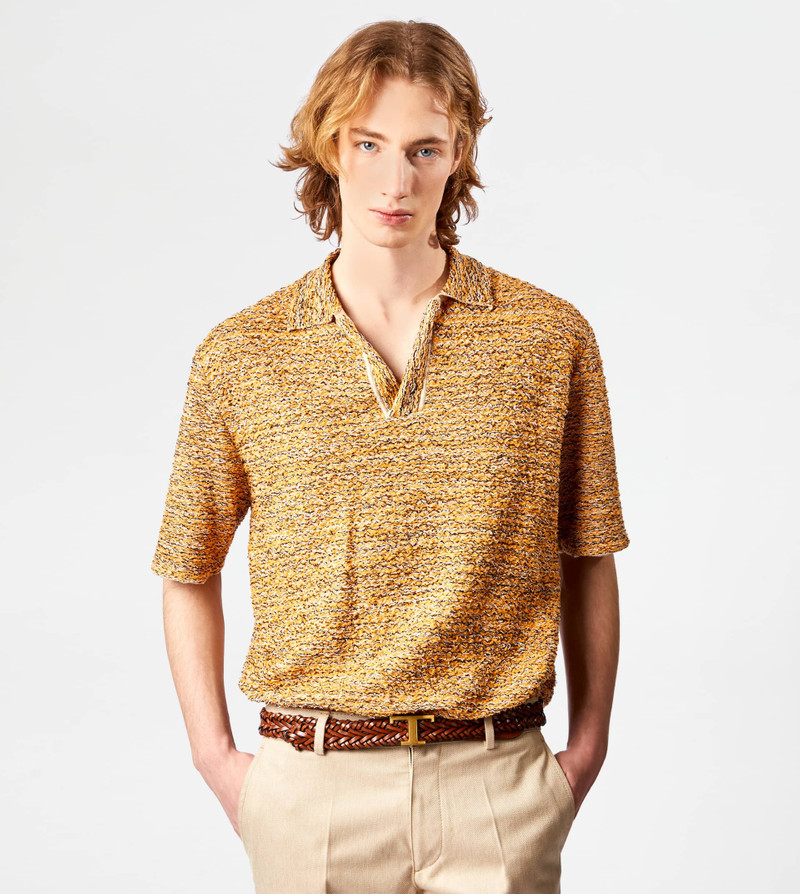 Tod's POLO SHIRT IN BOUCLÉ KNIT - ORANGE outlook