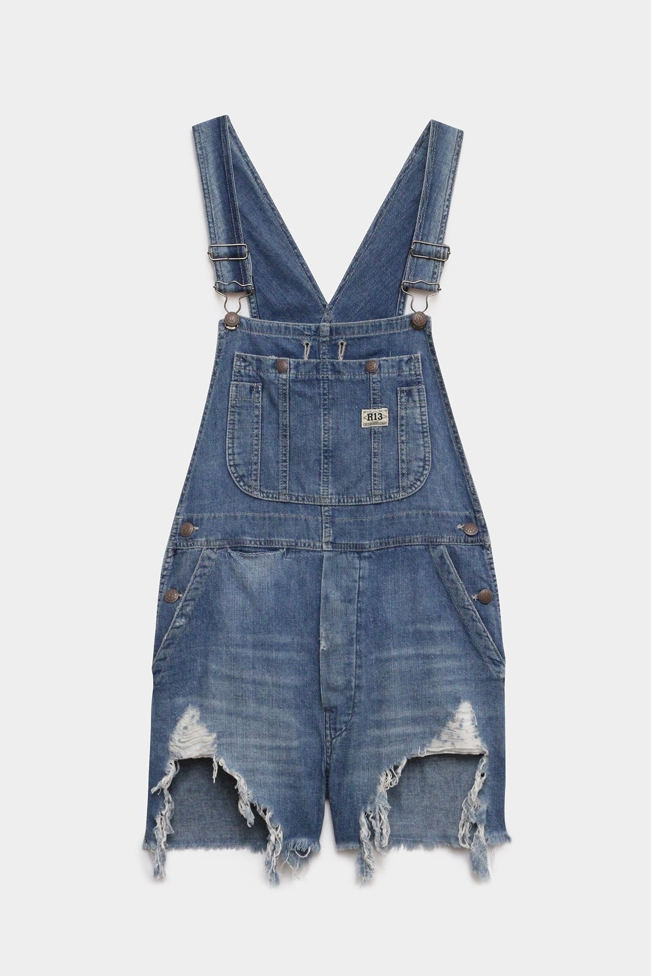 Overall Short - Pale Blue | R13 Denim Official Site - 1