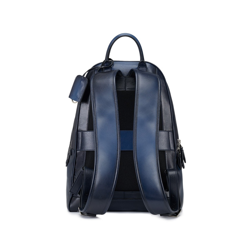 Blue leather backpack 3